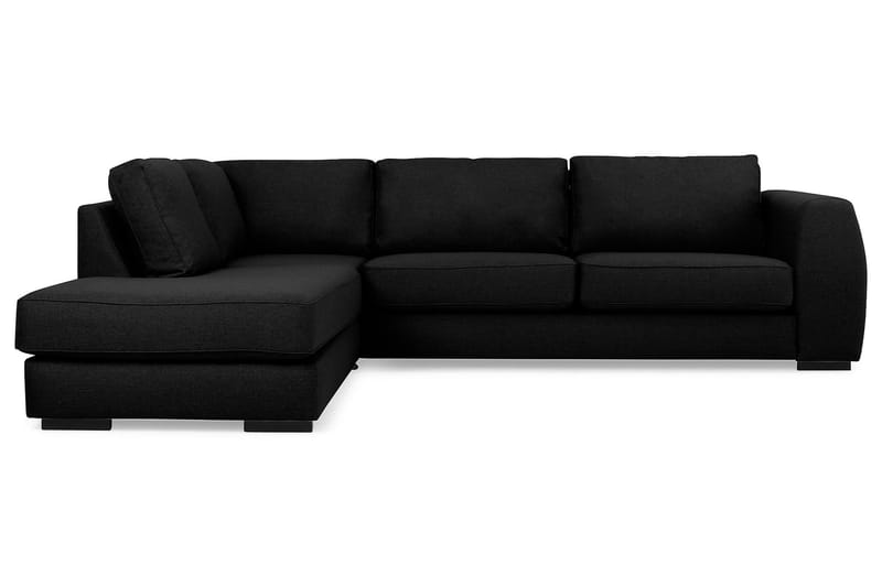 Optus 4-personers Venstrevendt L-formet Chaiselongsofa i Stof - Sort - Møbler - Sofaer - Sofa med chaiselong - 4 personers sofa med chaiselong
