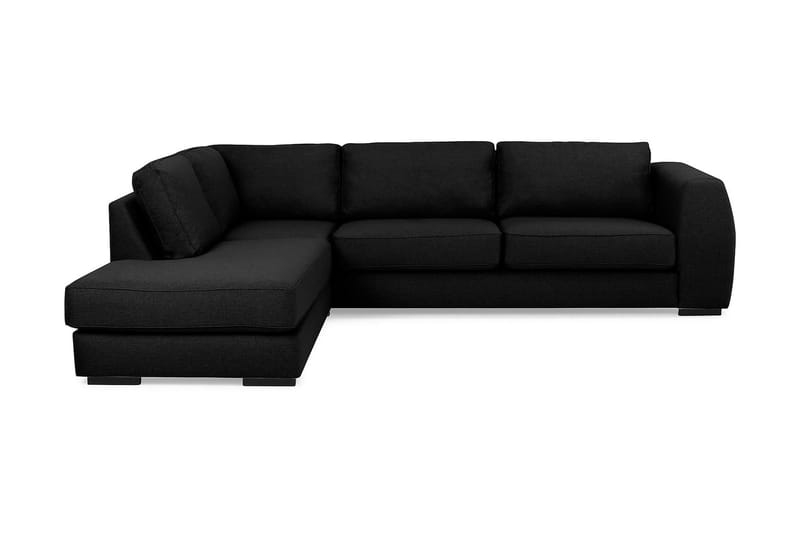 Optus 4-personers Venstrevendt L-formet Chaiselongsofa i Stof - Sort - Møbler - Sofaer - Sofa med chaiselong - 4 personers sofa med chaiselong