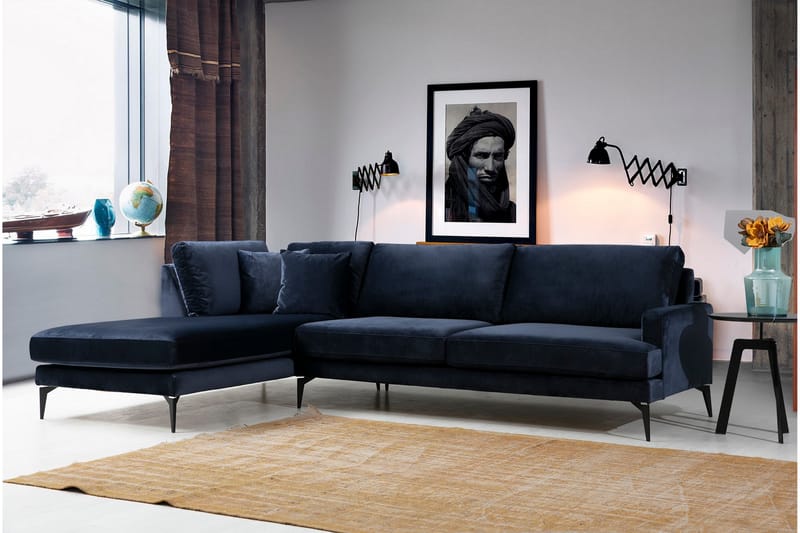 Ostberg Hjørnesofa med Chaiselong Venstre - Blå - Møbler - Sofaer - Sofa med chaiselong