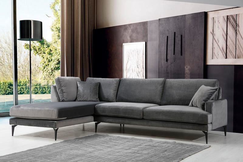Ostberg Hjørnesofa med Chaiselong Venstre - Sort - Møbler - Sofaer - Sofa med chaiselong