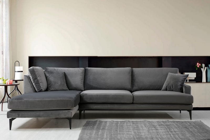 Ostberg Hjørnesofa med Chaiselong Venstre - Sort - Møbler - Sofaer - Sofa med chaiselong