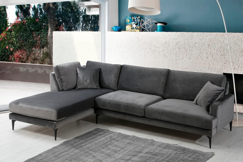 Ostberg Hjørnesofa med Chaiselong Venstre - Sort - Møbler - Sofaer - Sofa med chaiselong