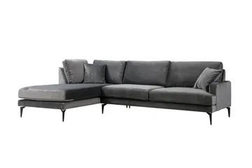 Ostberg Hjørnesofa med Chaiselong Venstre - Sort - Møbler - Sofaer - Sofa med chaiselong
