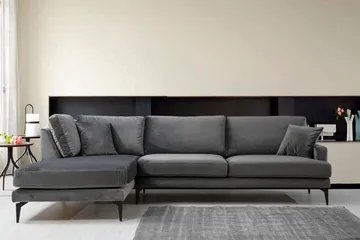 Ostberg Hjørnesofa med Chaiselong Venstre - Sort - Møbler - Sofaer - Sofa med chaiselong