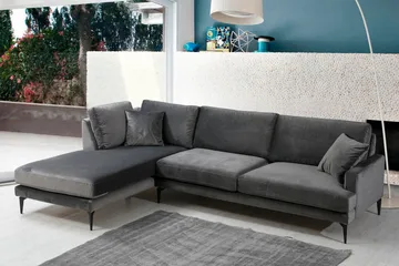 Ostberg Hjørnesofa med Chaiselong Venstre - Sort - Møbler - Sofaer - Sofa med chaiselong