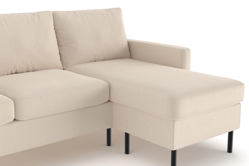 Peppe 3-personers Vendbar L-formet Divansofa i Manchester - Greige - Møbler - Sofaer - Sofa med chaiselong