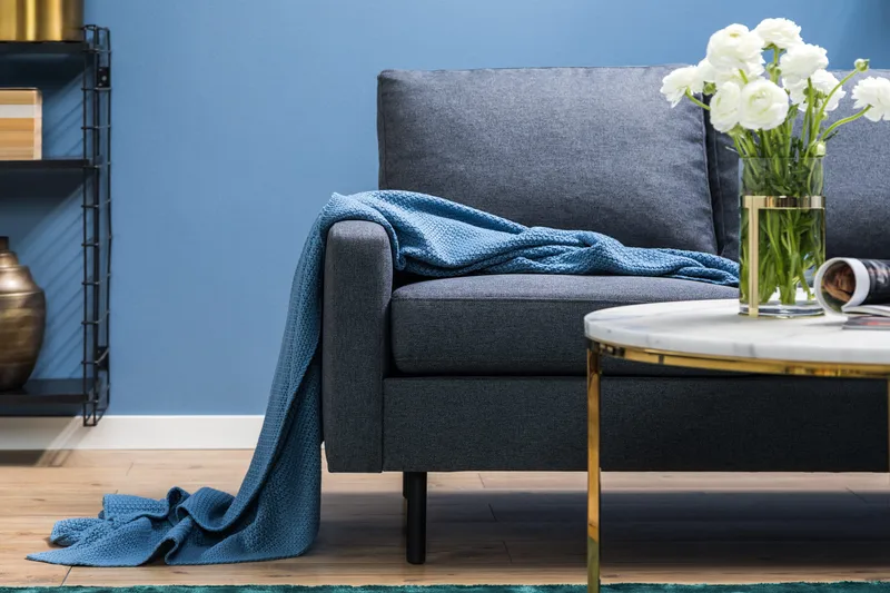 Peppe 3-personers Vendbar L-formet Divansofa i Stof - Mørkegrå - Møbler - Sofaer - Sofa med chaiselong