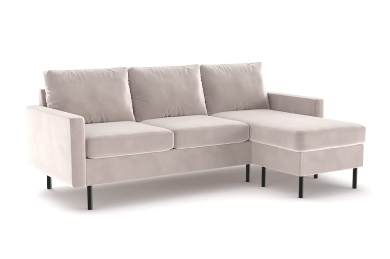 Peppe 3-personers Vendbar L-formet Divansofa i Manchester - Beige - Møbler - Sofaer - Sofa med chaiselong