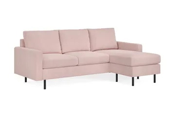 Peppe 3-personers Vendbar L-formet Divansofa i Manchester - Rosa - Møbler - Sofaer - Sofa med chaiselong