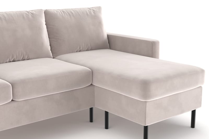 Peppe 3-personers Vendbar L-formet Divansofa i Manchester - Beige - Møbler - Sofaer - Sofa med chaiselong
