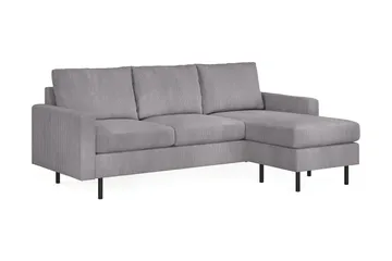 Peppe 3-personers Vendbar L-formet Divansofa i Manchester - Mørkegrå - Møbler - Sofaer - Sofa med chaiselong