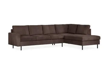 Peppe 3-personers Manchester Sofa - Mørk brun - Møbler - Sofaer - Sofa med chaiselong