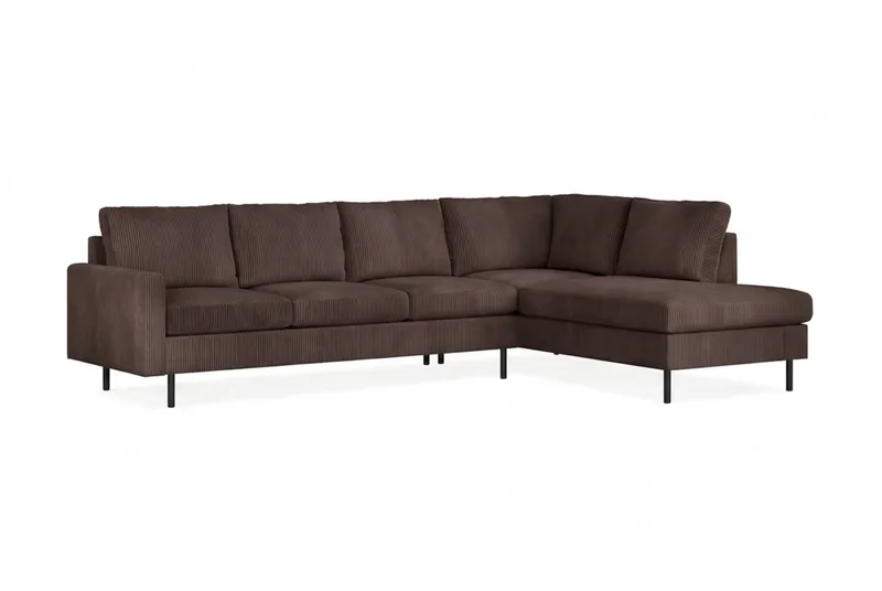 Peppe 3-personers Manchester Sofa - Mørk brun - Møbler - Sofaer - Sofa med chaiselong
