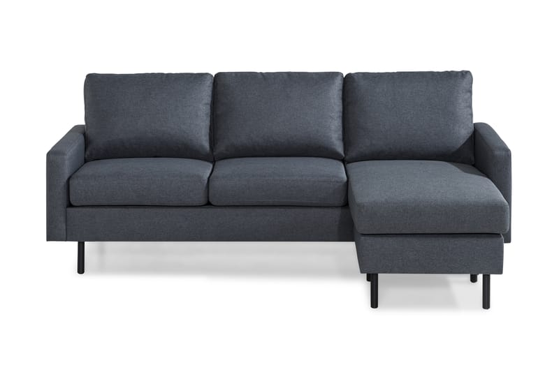 Peppe 3-personers Sofa med Chaiselong Vendbar - Mørkegrå - Sofa med chaiselong - 3 personers sofa med chaiselong