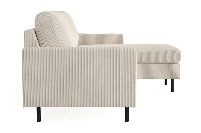 Peppe 3-personers Vendbar L-formet Divansofa i Manchester - Beige - Møbler - Sofaer - Sofa med chaiselong