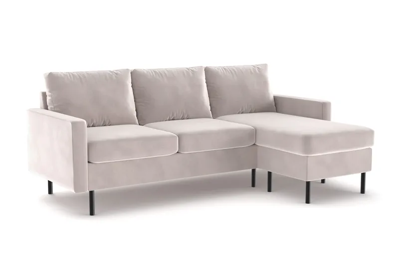 Peppe 3-personers Vendbar L-formet Divansofa i Manchester - Beige - Møbler - Sofaer - Sofa med chaiselong