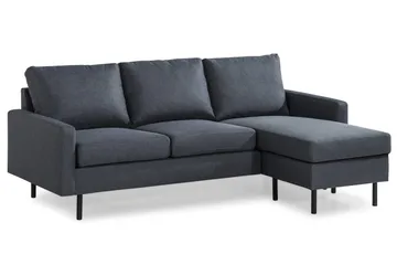 Peppe 3-personers Vendbar L-formet Divansofa i Stof - Mørkegrå - Møbler - Sofaer - Sofa med chaiselong