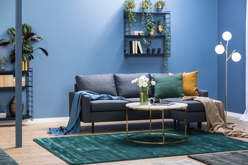 Peppe 3-personers Vendbar L-formet Divansofa i Stof - Mørkegrå - Møbler - Sofaer - Sofa med chaiselong