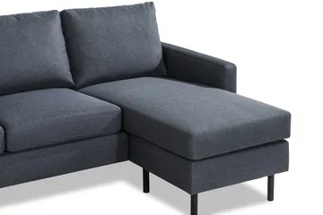 Peppe 3-personers Vendbar L-formet Divansofa i Stof - Mørkegrå - Møbler - Sofaer - Sofa med chaiselong