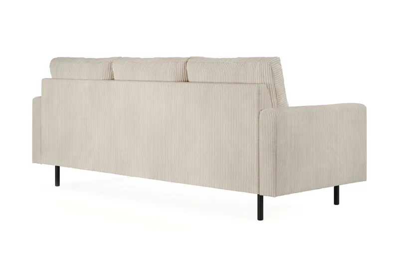 Peppe 3-personers Vendbar L-formet Divansofa i Manchester - Beige - Møbler - Sofaer - Sofa med chaiselong