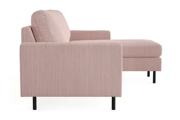 Peppe 3-personers Vendbar L-formet Divansofa i Manchester - Rosa - Møbler - Sofaer - Sofa med chaiselong