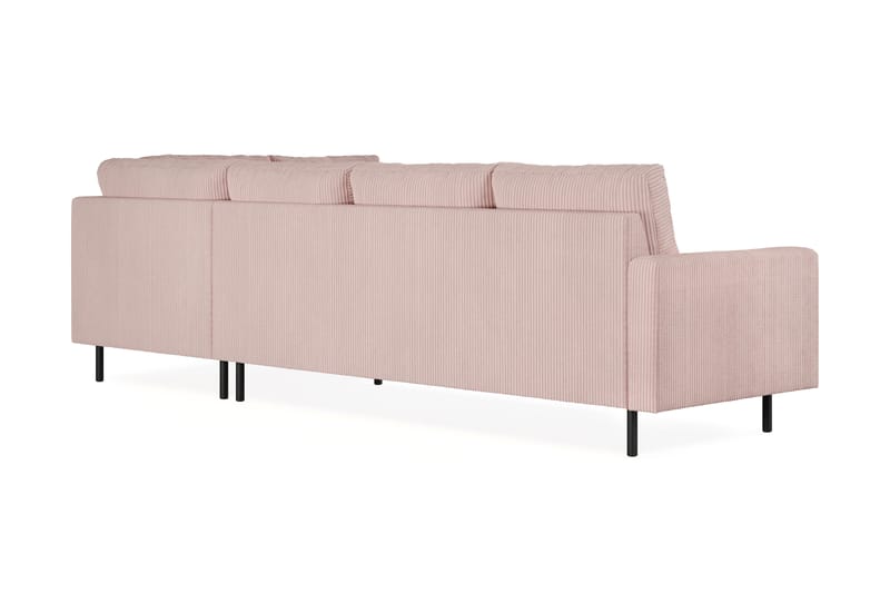 Peppe 4-personers Højrevendt L-formet Chaiselongsofa i Manchester - Rosa - Møbler - Sofaer - Sofa med chaiselong