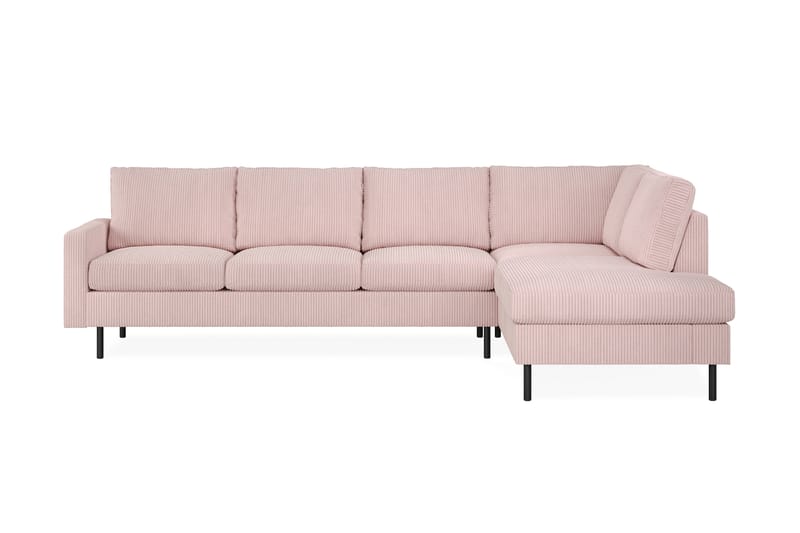 Peppe 4-personers Højrevendt L-formet Chaiselongsofa i Manchester - Rosa - Møbler - Sofaer - Sofa med chaiselong