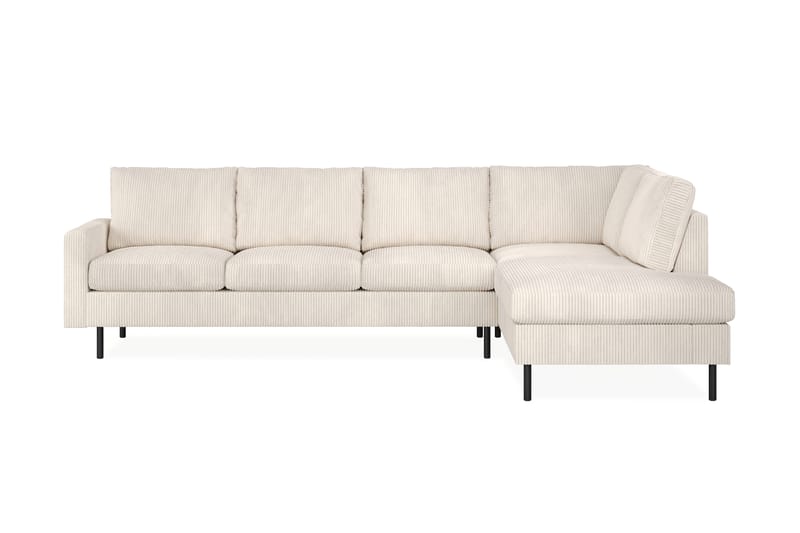Peppe 4-personers Højrevendt L-formet Chaiselongsofa i Manchester - Beige - Møbler - Sofaer - Sofa med chaiselong