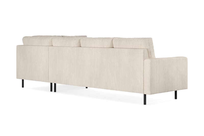 Peppe 4-personers Højrevendt L-formet Chaiselongsofa i Manchester - Beige - Møbler - Sofaer - Sofa med chaiselong