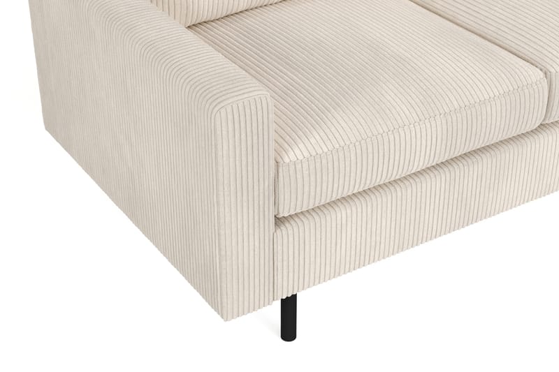 Peppe 4-personers Højrevendt L-formet Chaiselongsofa i Manchester - Beige - Møbler - Sofaer - Sofa med chaiselong