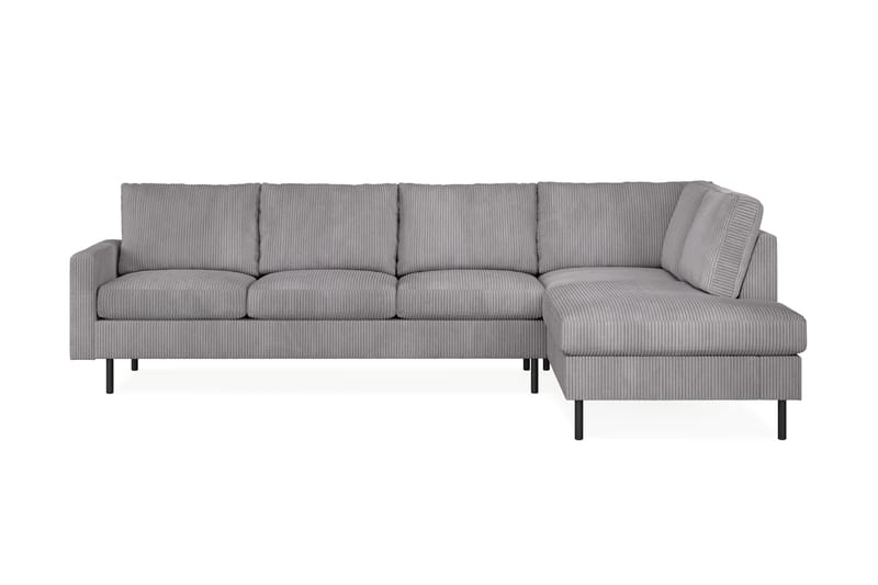 Peppe 4-personers Højrevendt L-formet Chaiselongsofa i Manchester - Mørkegrå - Møbler - Sofaer - Sofa med chaiselong