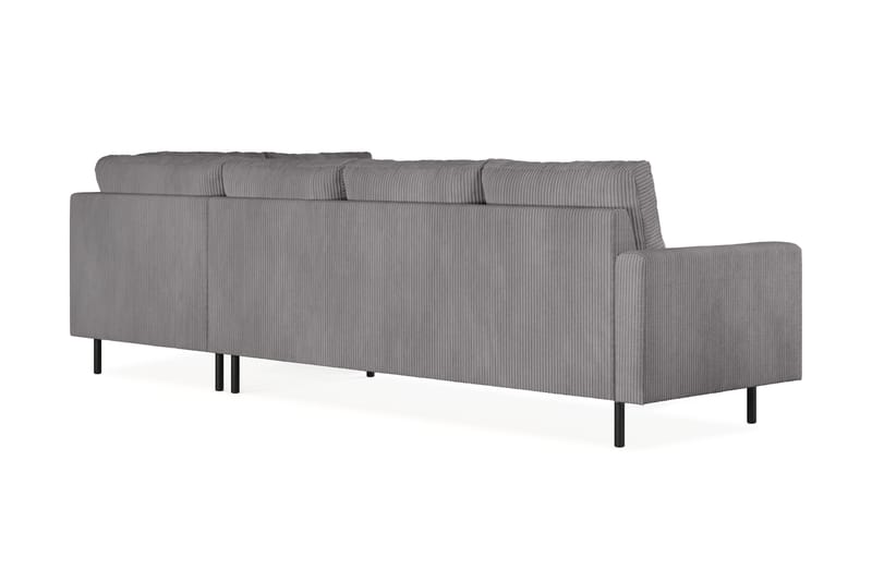 Peppe 4-personers Højrevendt L-formet Chaiselongsofa i Manchester - Mørkegrå - Møbler - Sofaer - Sofa med chaiselong