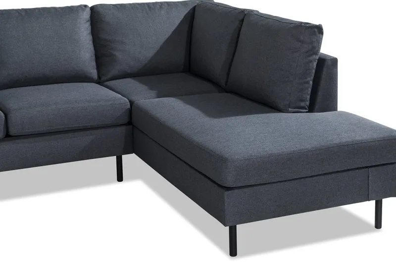 Peppe 4-personers Højrevendt L-formet Chaiselongsofa i Stof - Mørkegrå - Møbler - Sofaer - Sofa med chaiselong