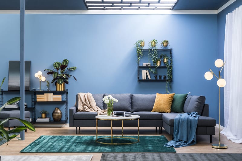 Peppe 4-personers Højrevendt L-formet Chaiselongsofa i Stof - Mørkegrå - Møbler - Sofaer - Sofa med chaiselong