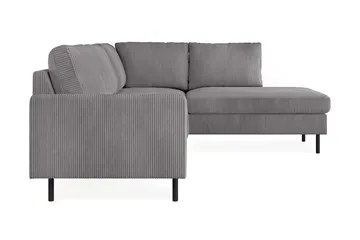 Peppe 4-personers Højrevendt L-formet Chaiselongsofa i Manchester - Mørkegrå - Møbler - Sofaer - Sofa med chaiselong