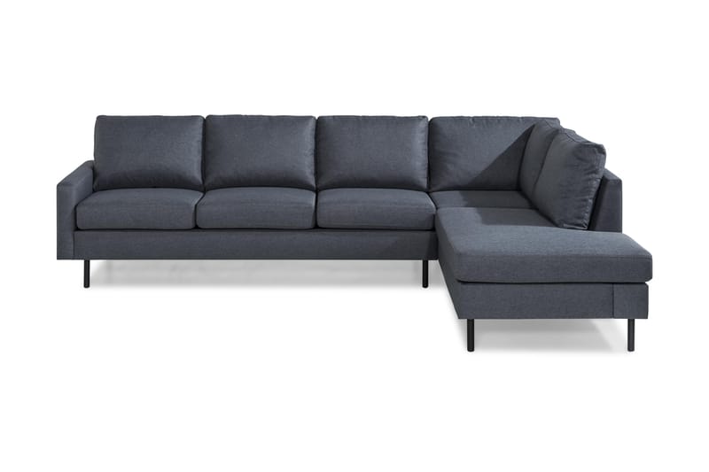 Peppe 4-Pers. Sofa med Chaiselong Højre - Mørkegrå - Sofa med chaiselong - 4 personers sofa med chaiselong