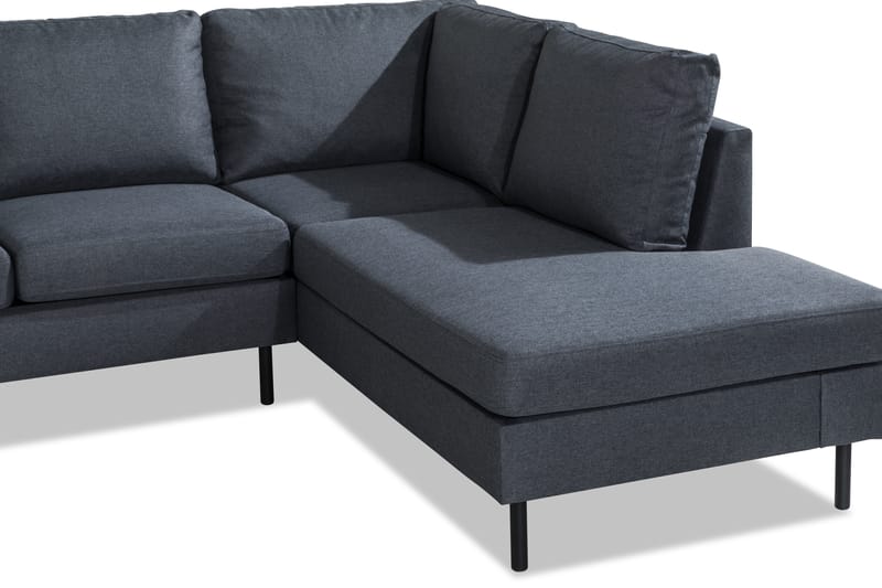 Peppe 4-personers Højrevendt L-formet Chaiselongsofa i Stof - Mørkegrå - Møbler - Sofaer - Sofa med chaiselong