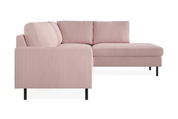 Peppe 4-personers Højrevendt L-formet Chaiselongsofa i Manchester - Rosa - Møbler - Sofaer - Sofa med chaiselong