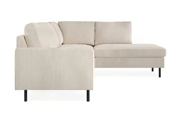 Peppe 4-personers Højrevendt L-formet Chaiselongsofa i Manchester - Beige - Møbler - Sofaer - Sofa med chaiselong