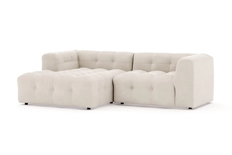 Puffy 3-personers Boblesofa med Venstrevendt Chaiselong - Beige - Møbler - Sofaer - Sofa med chaiselong