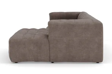 Puffy 3-personers boblet sofa med chaiselong højre - Brun - Møbler - Sofaer - Sofa med chaiselong