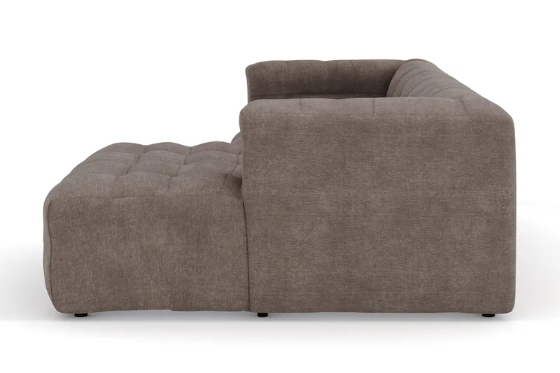 Puffy 3-personers boblet sofa med chaiselong højre - Brun - Møbler - Sofaer - Sofa med chaiselong