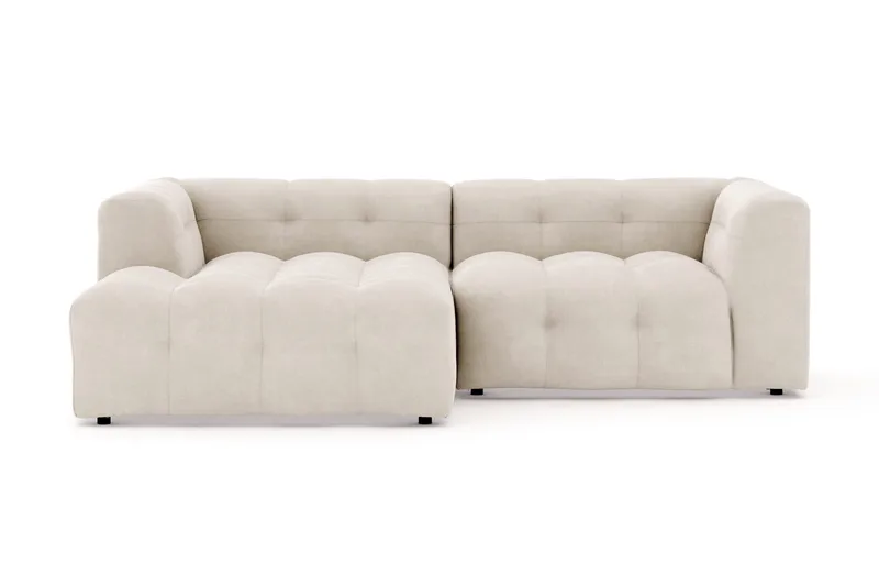 Puffy 3-personers Boblesofa med Venstrevendt Chaiselong - Beige - Møbler - Sofaer - Sofa med chaiselong