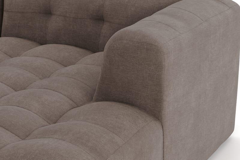 Puffy 3-personers boblet sofa med chaiselong højre - Brun - Møbler - Sofaer - Sofa med chaiselong
