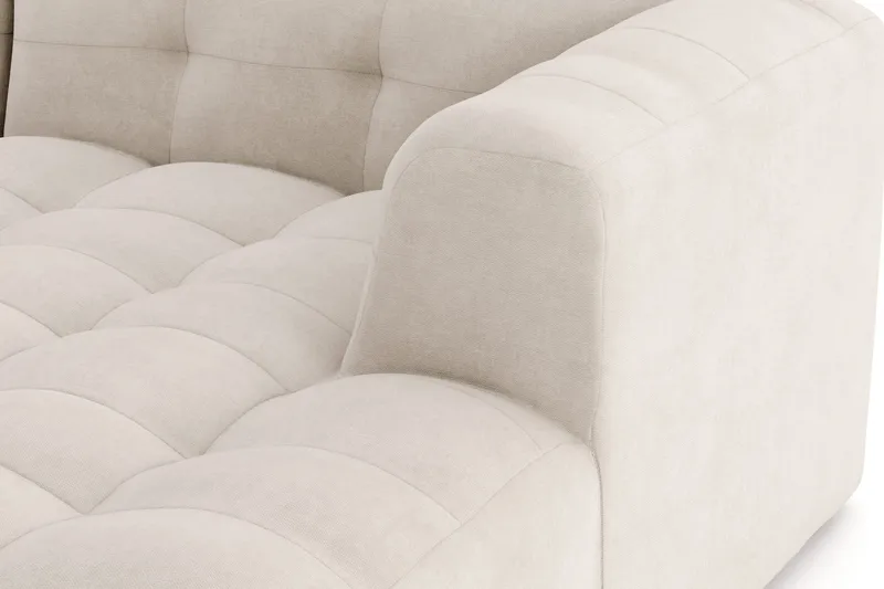 Puffy 3-personers boblet sofa med chaiselong højre - Beige - Møbler - Sofaer - Sofa med chaiselong