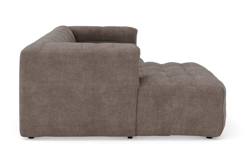 Puffy 3-personers Boblesofa med Venstrevendt Chaiselong - Brun - Møbler - Sofaer - Sofa med chaiselong
