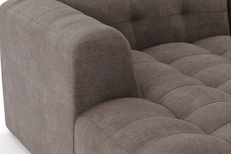 Puffy 3-personers Boblesofa med Venstrevendt Chaiselong - Brun - Møbler - Sofaer - Sofa med chaiselong