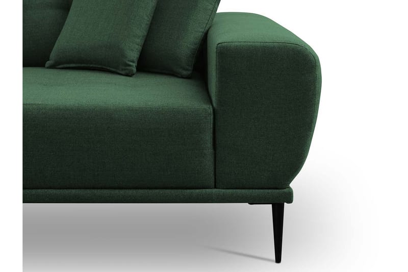 Rapale 3-Pers. Sofa med Chaiselong Højre med Puder - Velour/Lysegrå/Sort - Sofa med chaiselong - Velour sofaer - 3 personers sofa med chaiselong