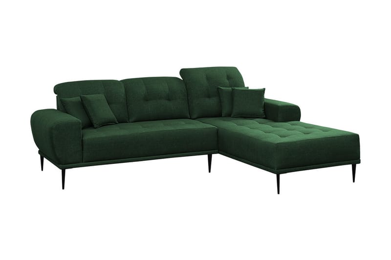 Rapale 3-Pers. Sofa med Chaiselong Højre med Puder - Grøn - Møbler - Sofaer - Sofa med chaiselong