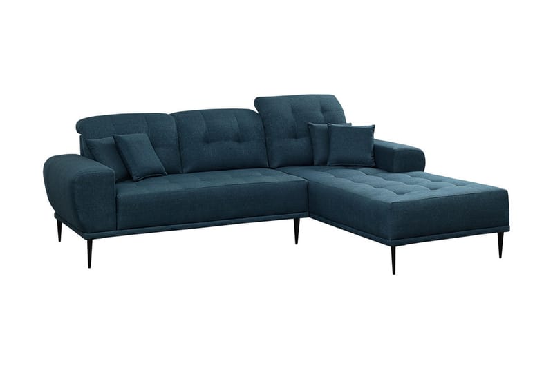 Rapale 3-Pers. Sofa med Chaiselong Højre med Puder - Blå - Møbler - Sofaer - Sofa med chaiselong